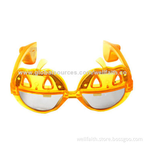 Glow in Dark Pumpkin-shaped Sunglasses for Funny Halloween Celebrations, CE, RoHS Marks